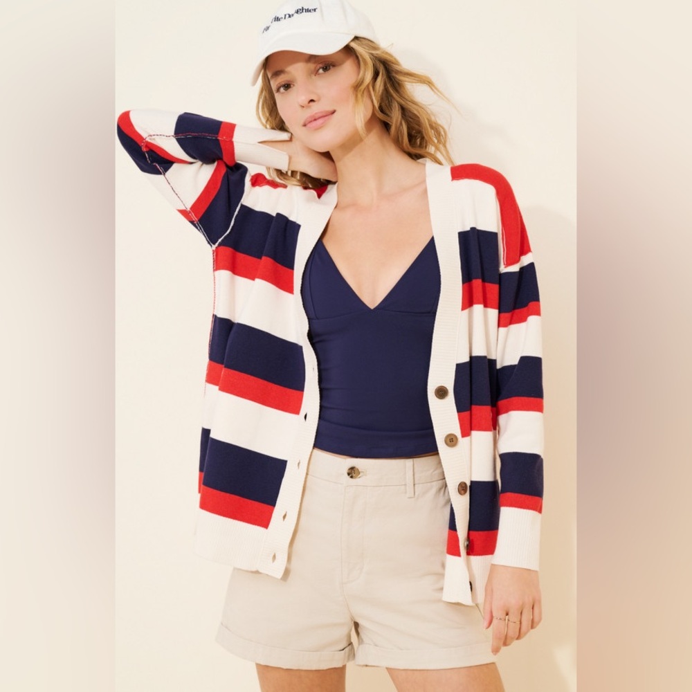 Striped Button-Up Cardigan Sweater - Picture 12 of 12